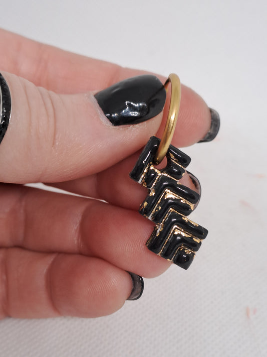 Pampilles Néora- Noir & Feuille d’Or