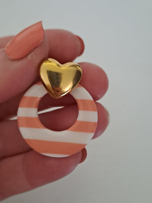 Pampilles Nola - Corail & Blanc