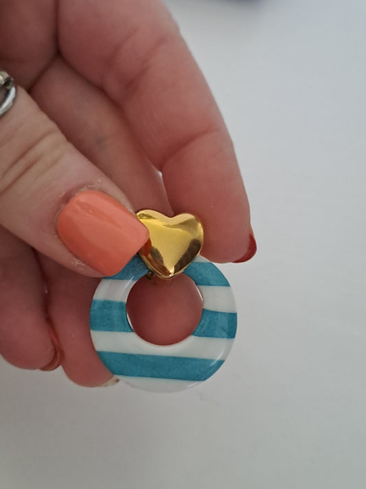 Pampilles Nola - Turquoise & Blanc