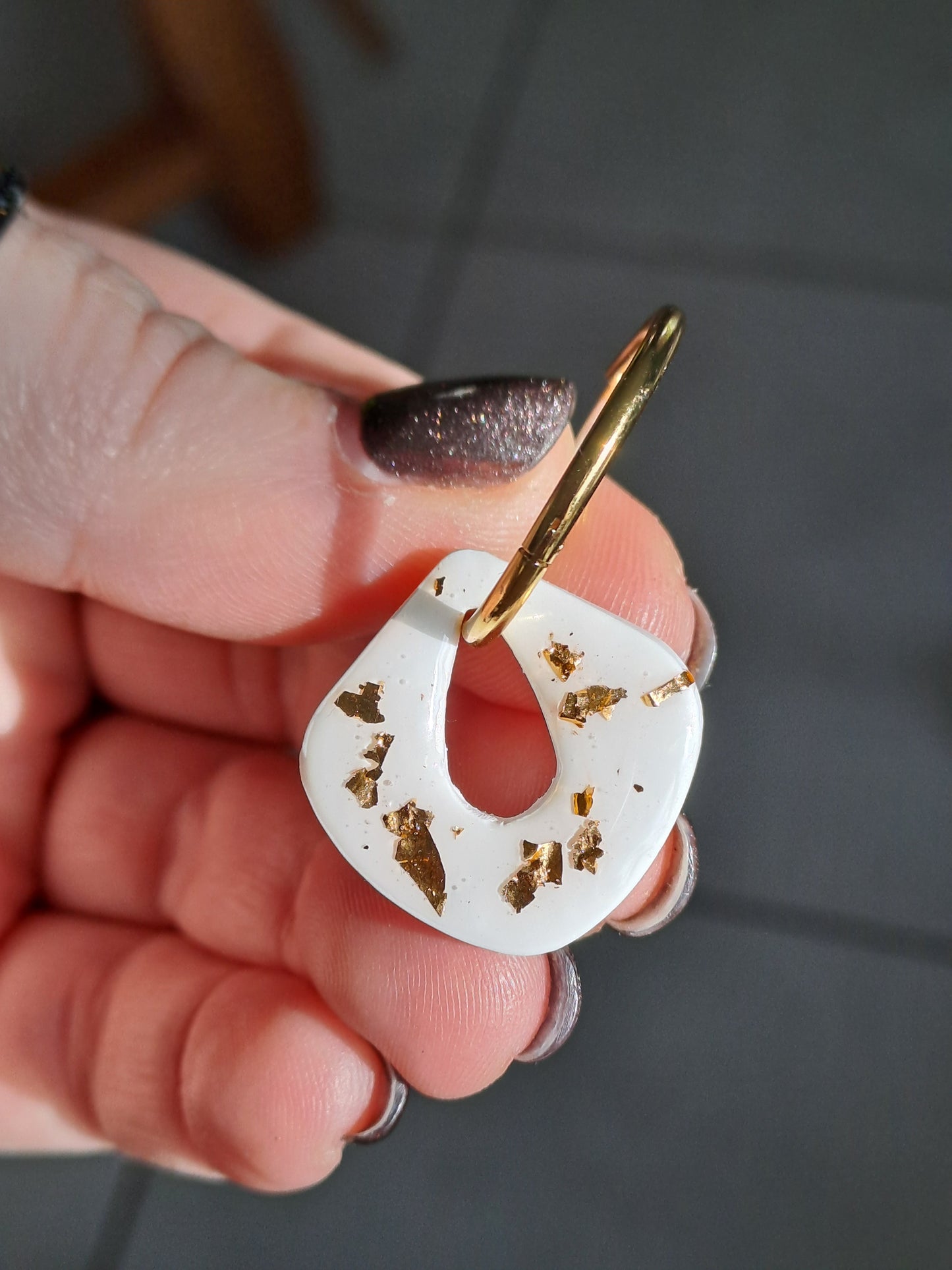 Pampilles Nora - Blanc & Feuille d’or