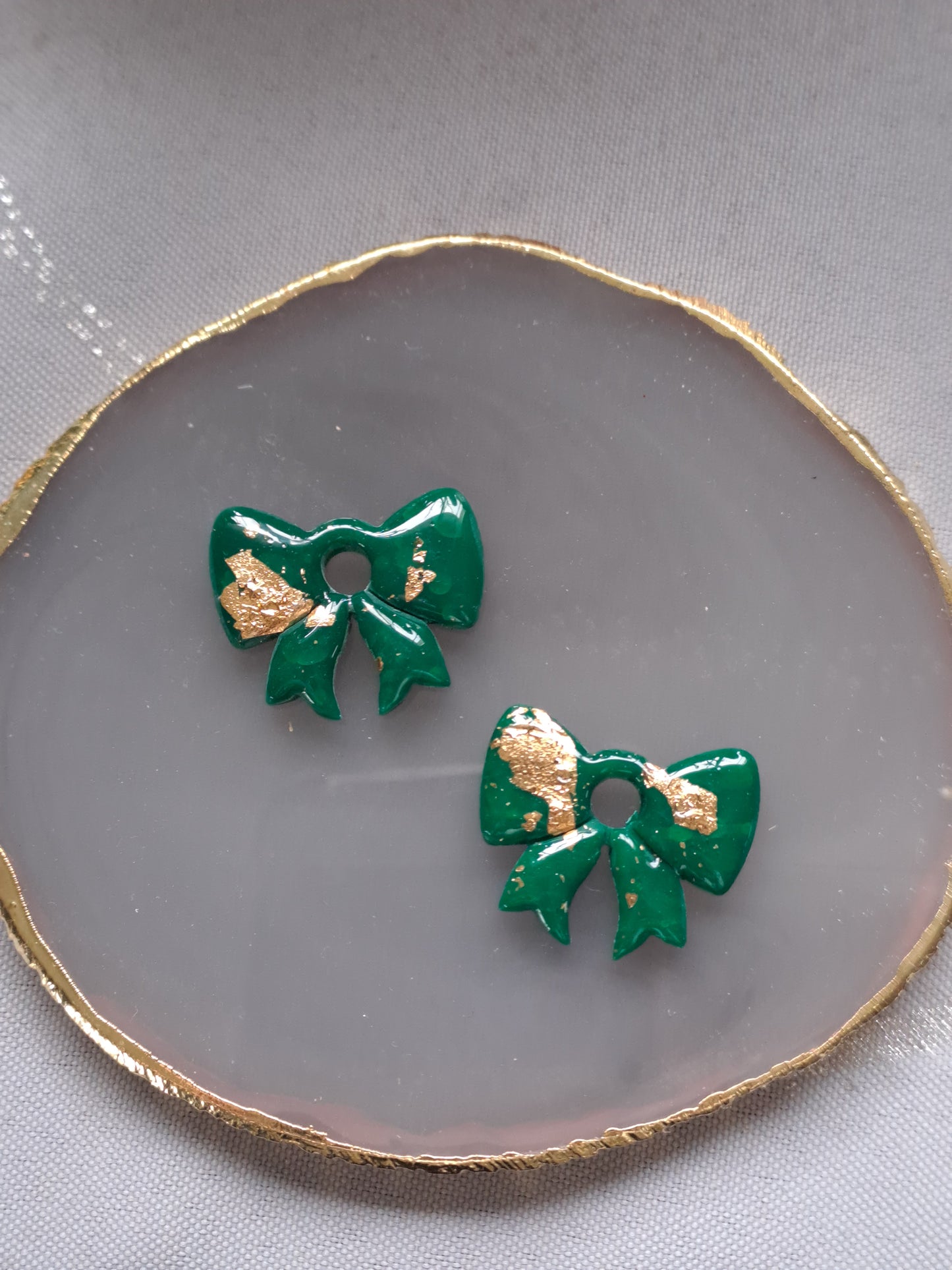 Pampilles Noeud - Vert & Feuille d'or