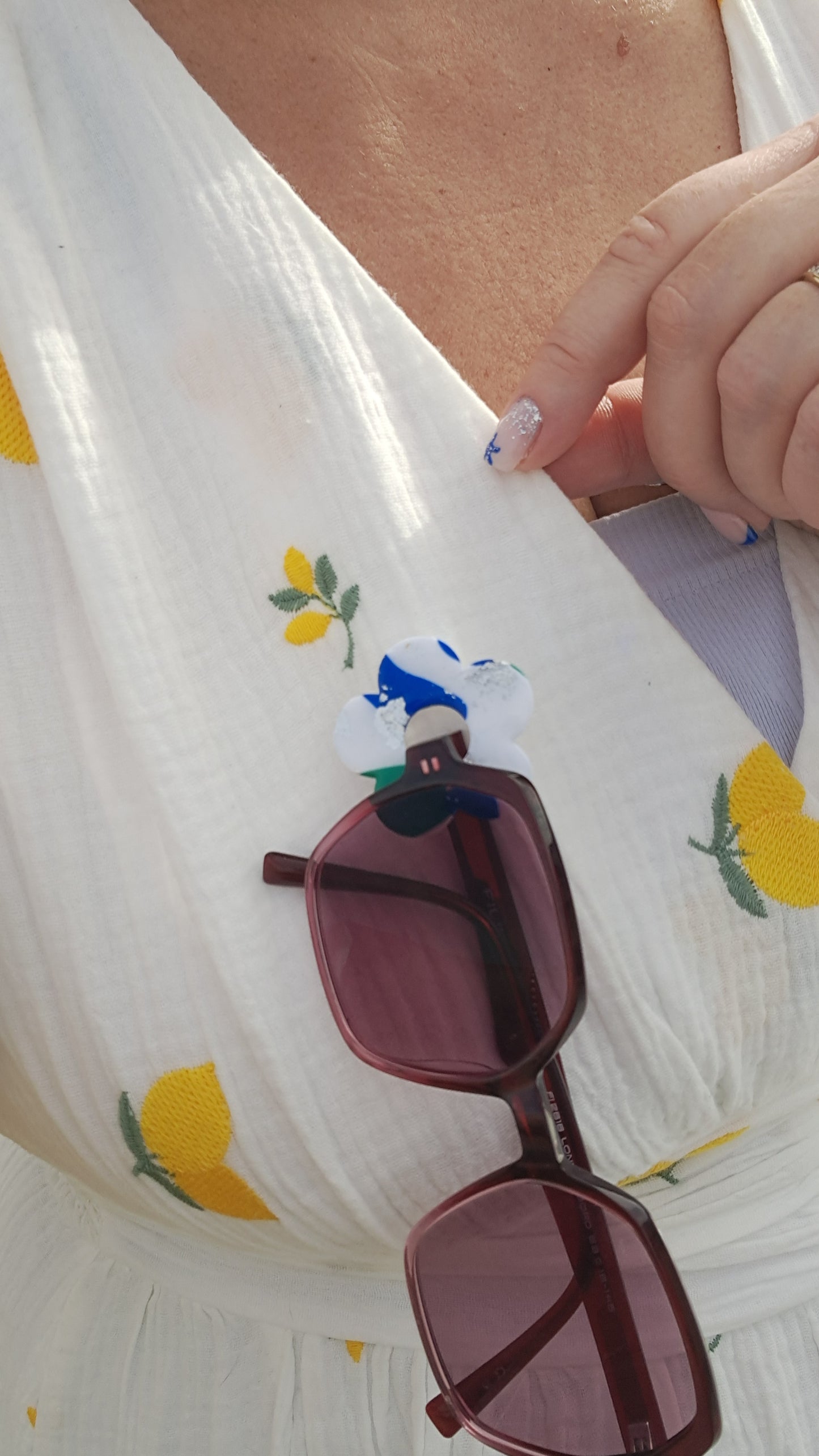 Boche Porte-lunettes - Blanc & Bleu & Vert