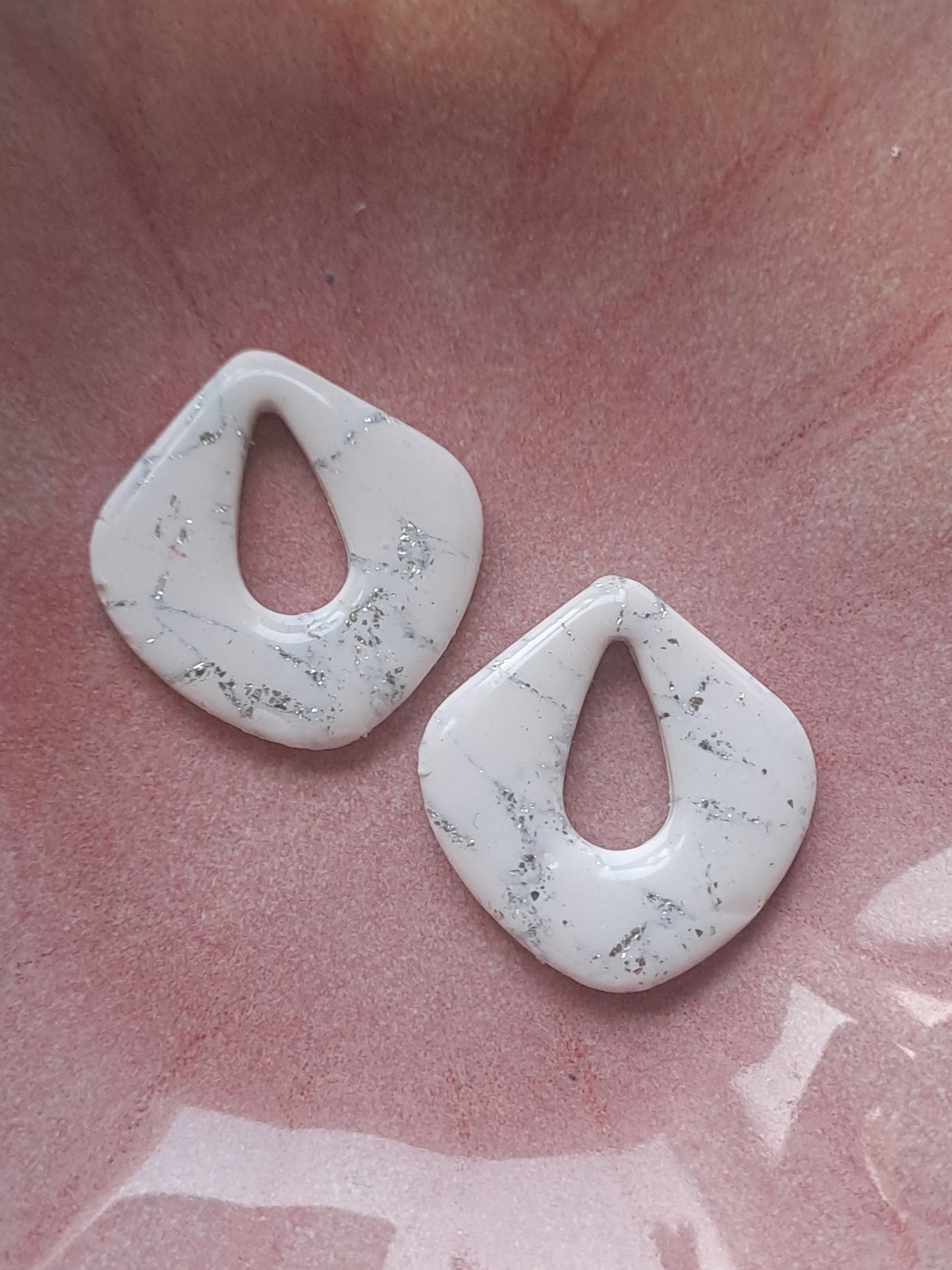 Pampilles Nora - Blanc & Argent marbré