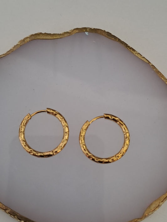 Créoles martelées - 20 mm