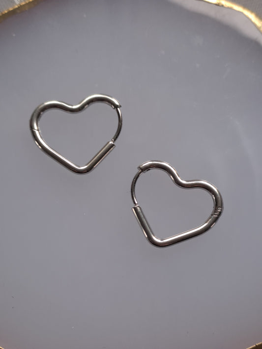 Créoles cœurs - 21 x 16 mm