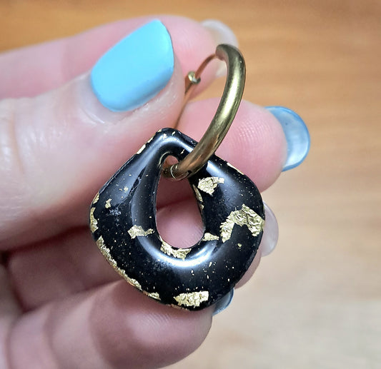 Pampilles Nora - Noir & Feuille d’or