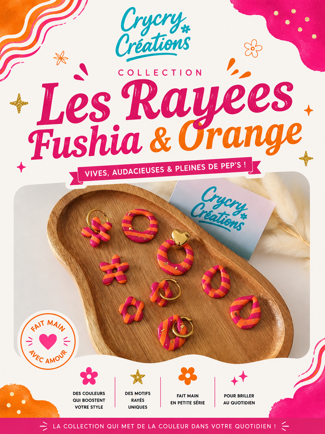 Collection Les Rayées Fushia & Orange
