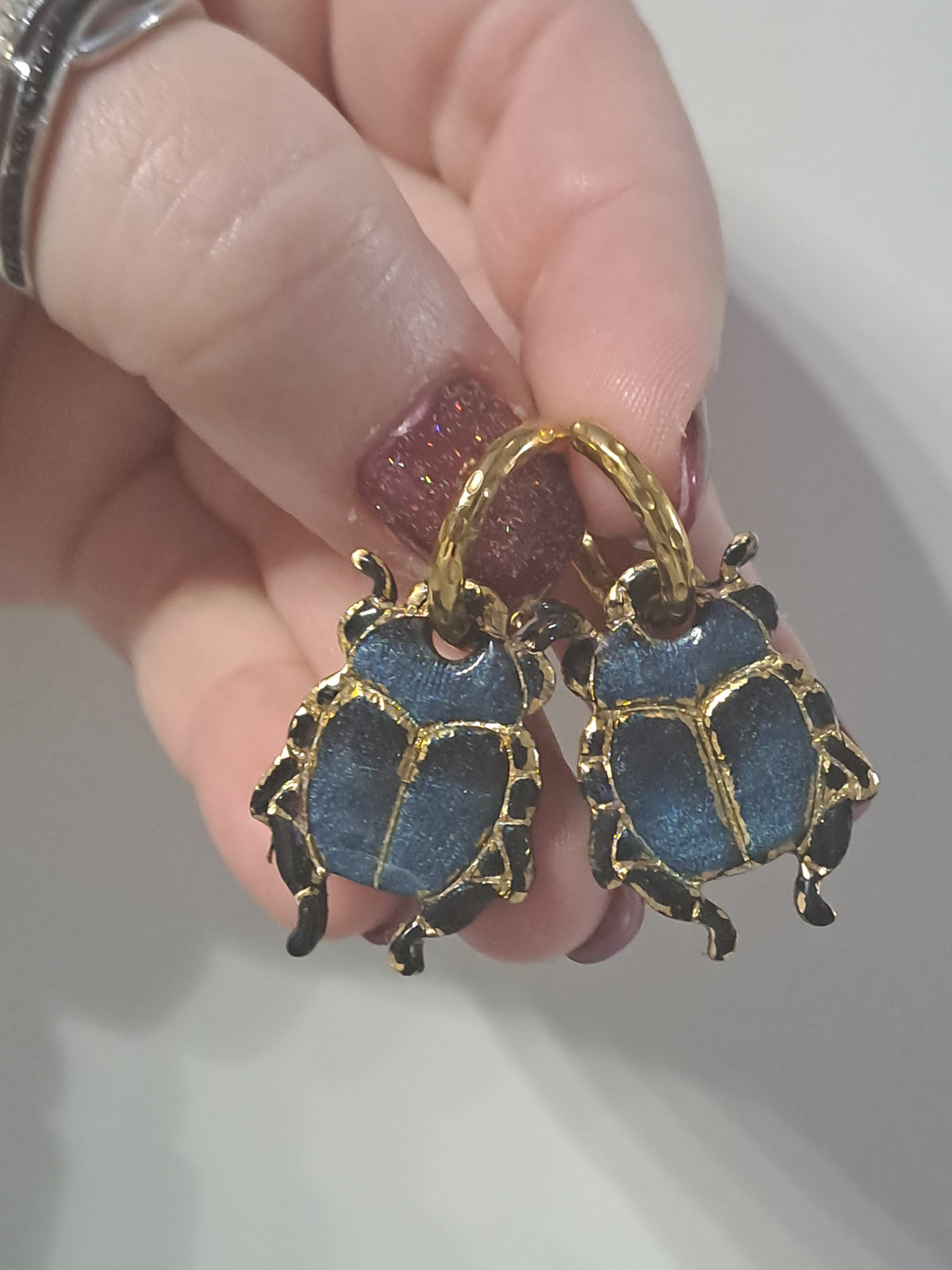 Pampilles Scarabées – Noir, Or & Turquoise