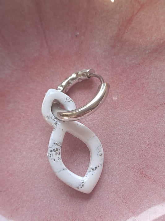 Pampilles Loréa - Blanc & Argent marbré