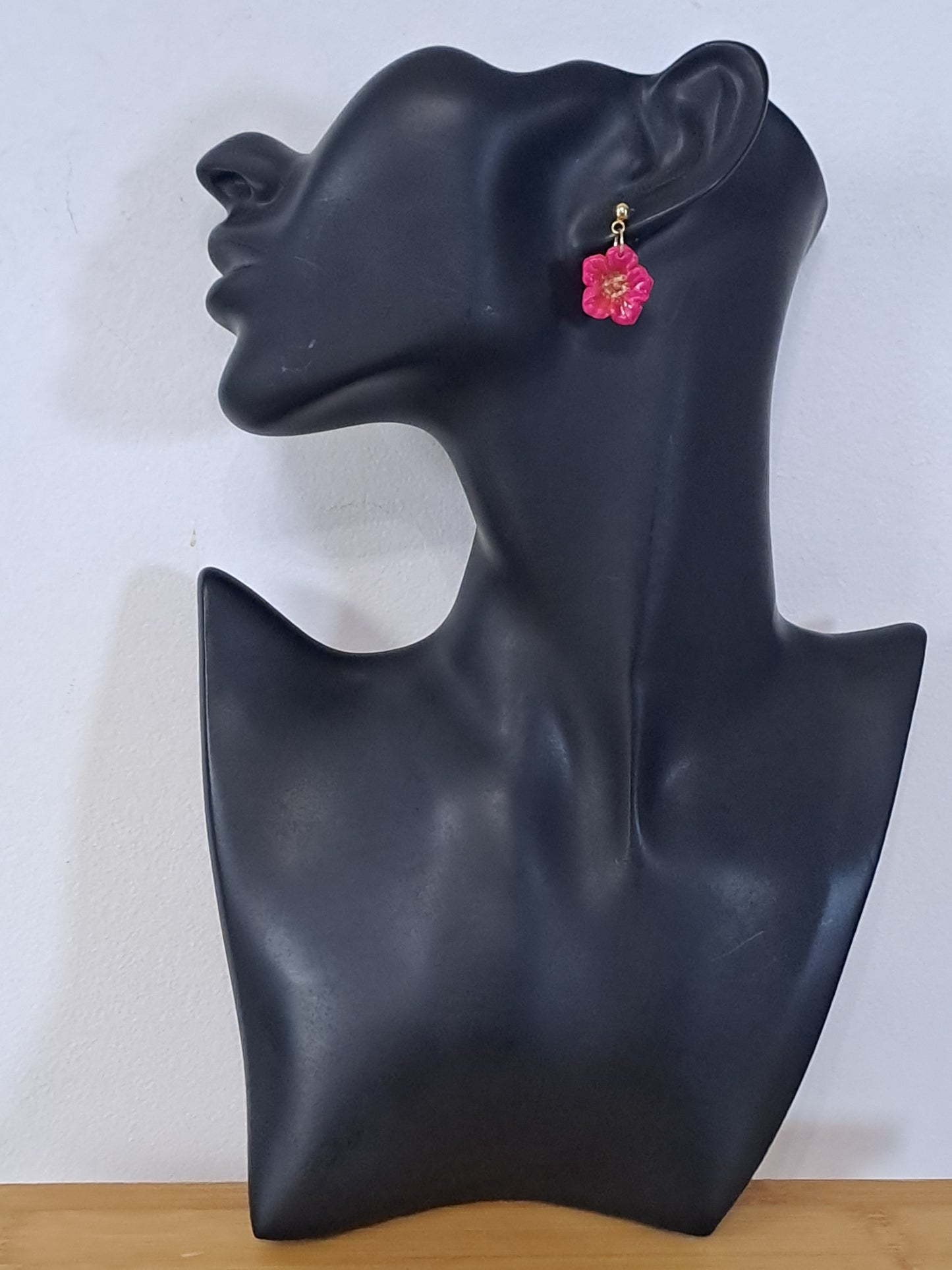 Boucles d’oreilles Éclosion fleuri - fushia