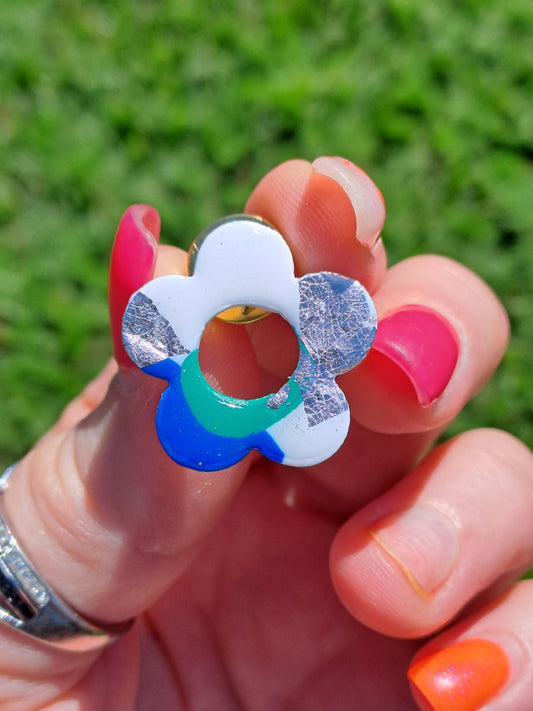 Pin’s Porte-lunettes - Blanc, vert & bleu
