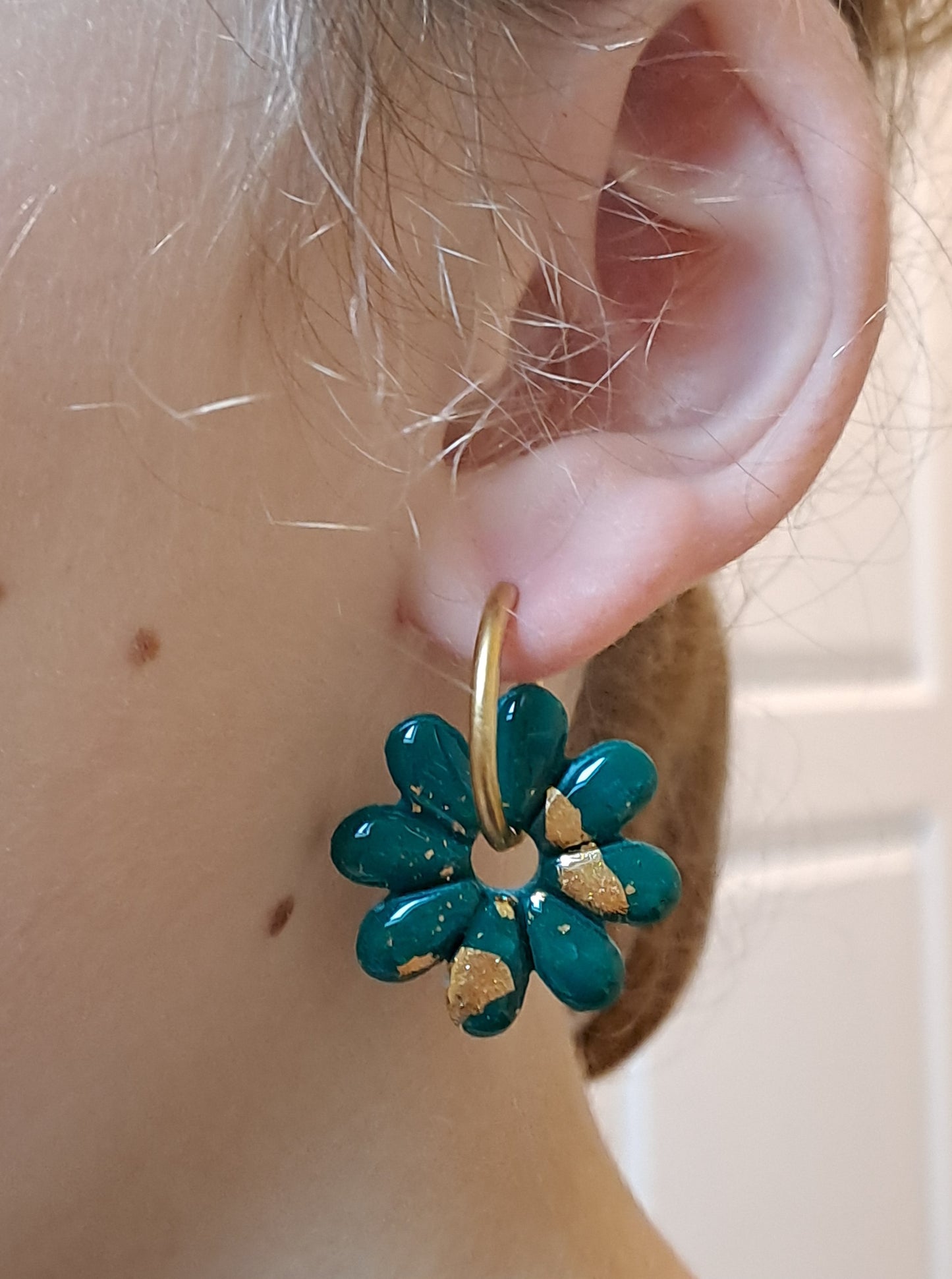 Pampilles Aurora - Vert & Feuille d'or