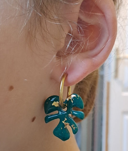 Pampilles Palméa - Vert & Feuille d'or