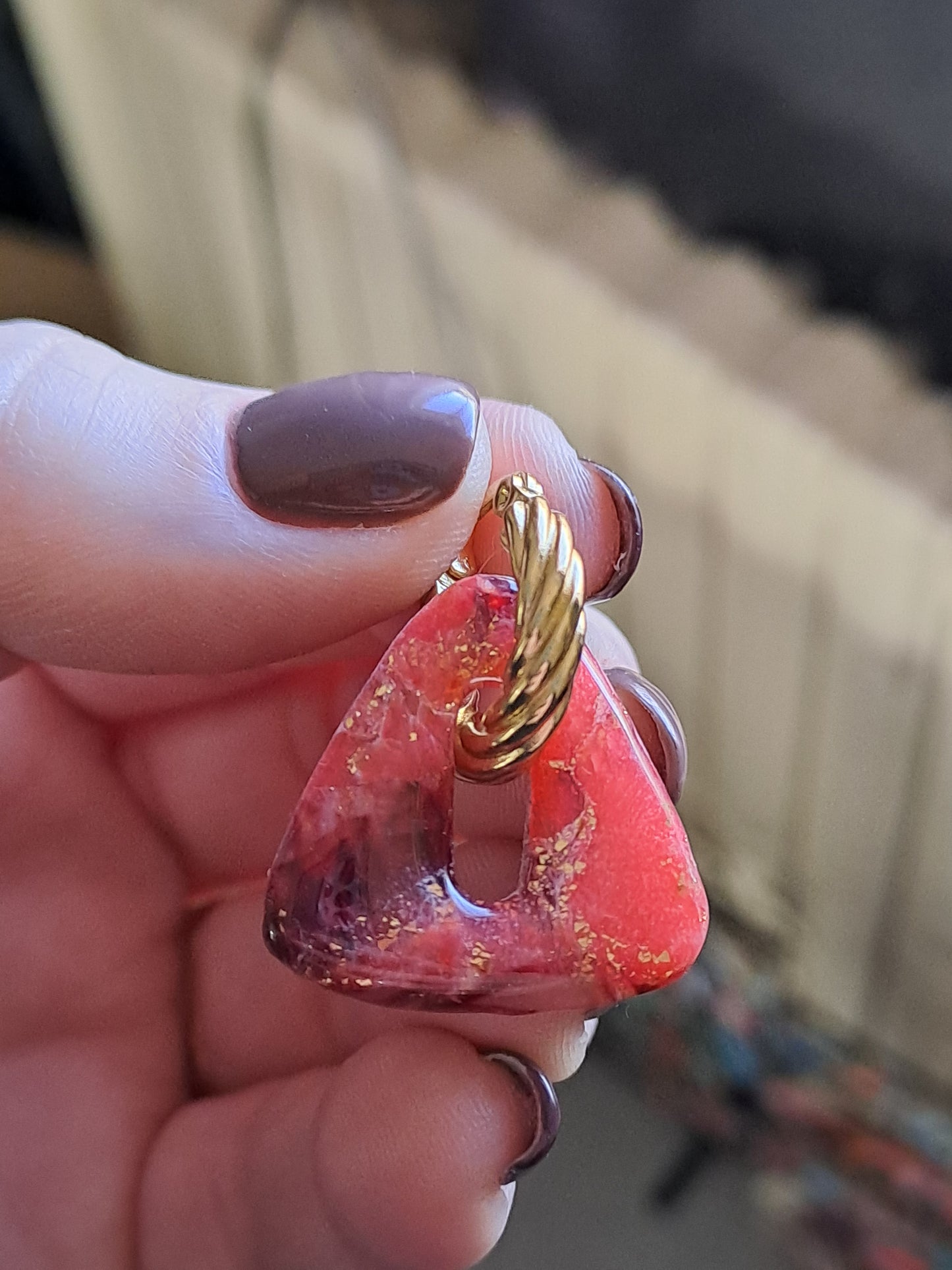 Pampilles Aria - Bordeaux Corail & Feuille d’or