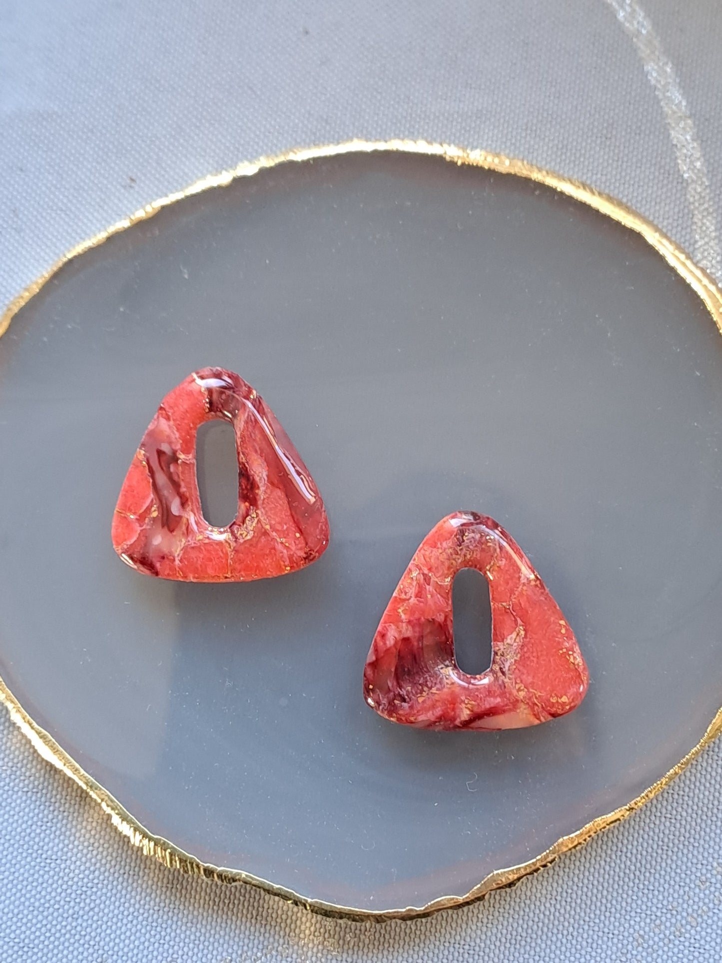 Pampilles Aria - Bordeaux Corail & Feuille d’or