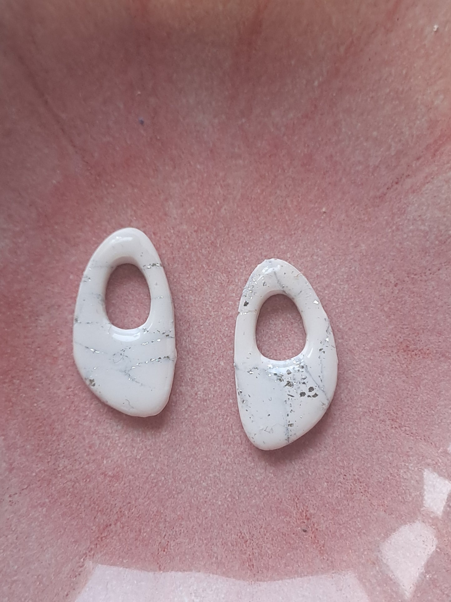 Pampilles Iséa - Blanc & Argent marbré