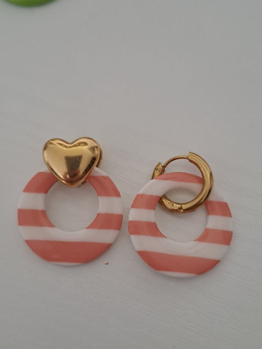 Pampilles Nola - Corail & Blanc