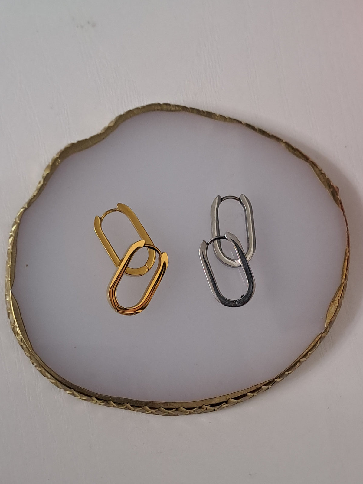 Créoles rectangles - 21 x 11 mm