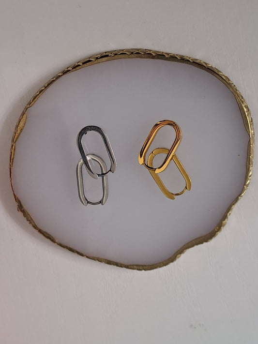 Créoles rectangles - 21 x 11 mm