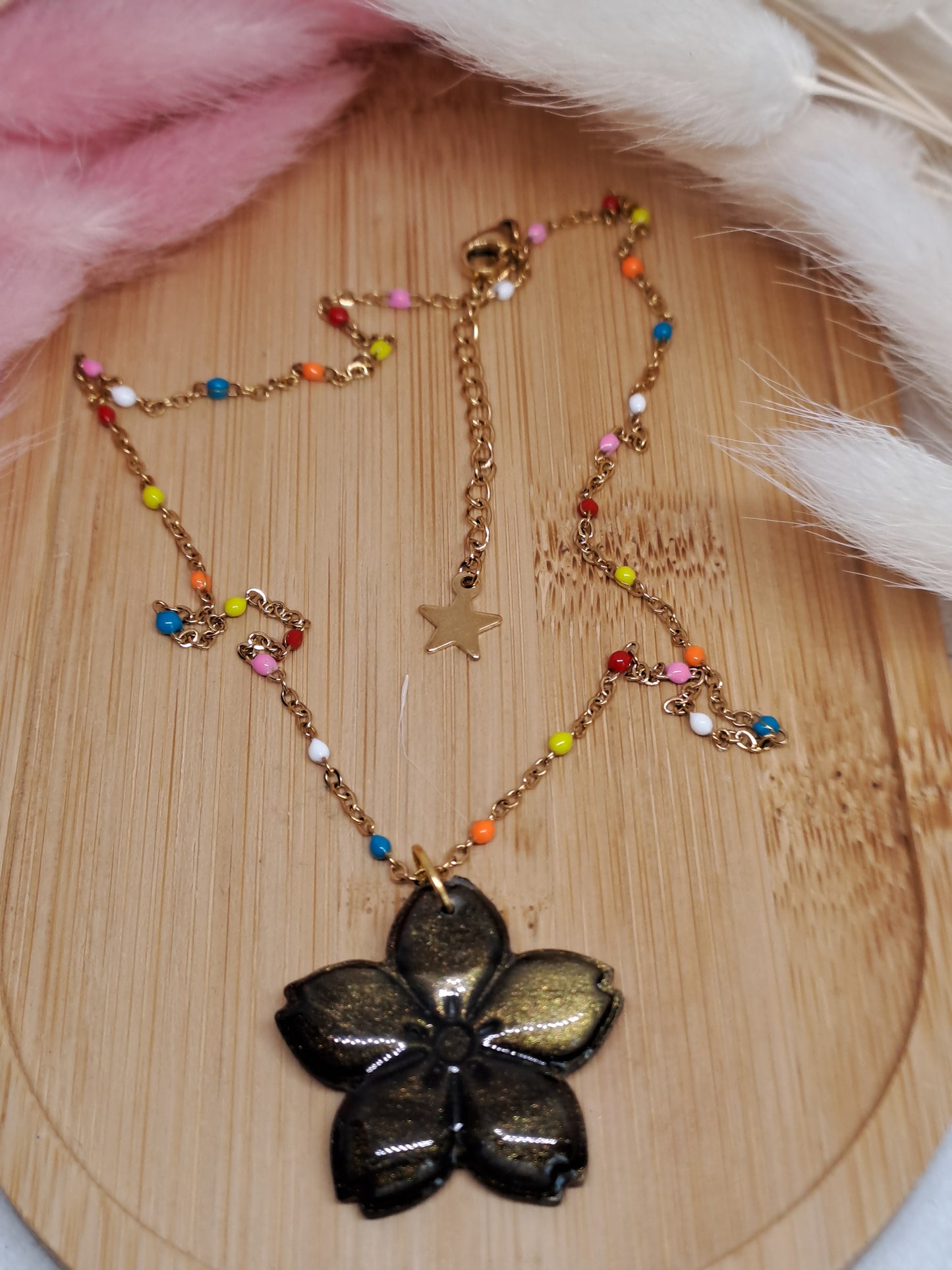 Collier Éclosion - noir brillant