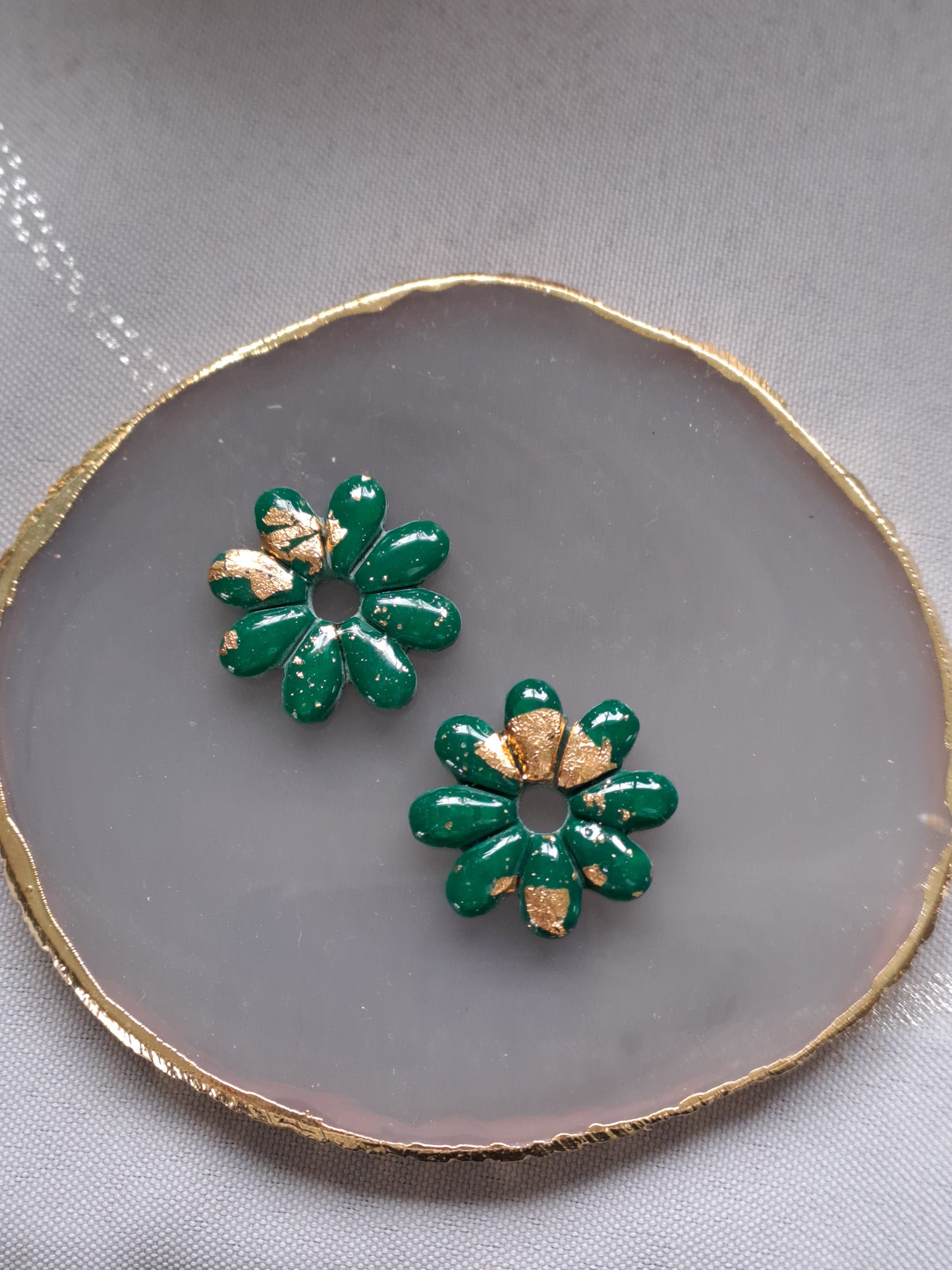 Pampilles Aurora - Vert & Feuille d'or