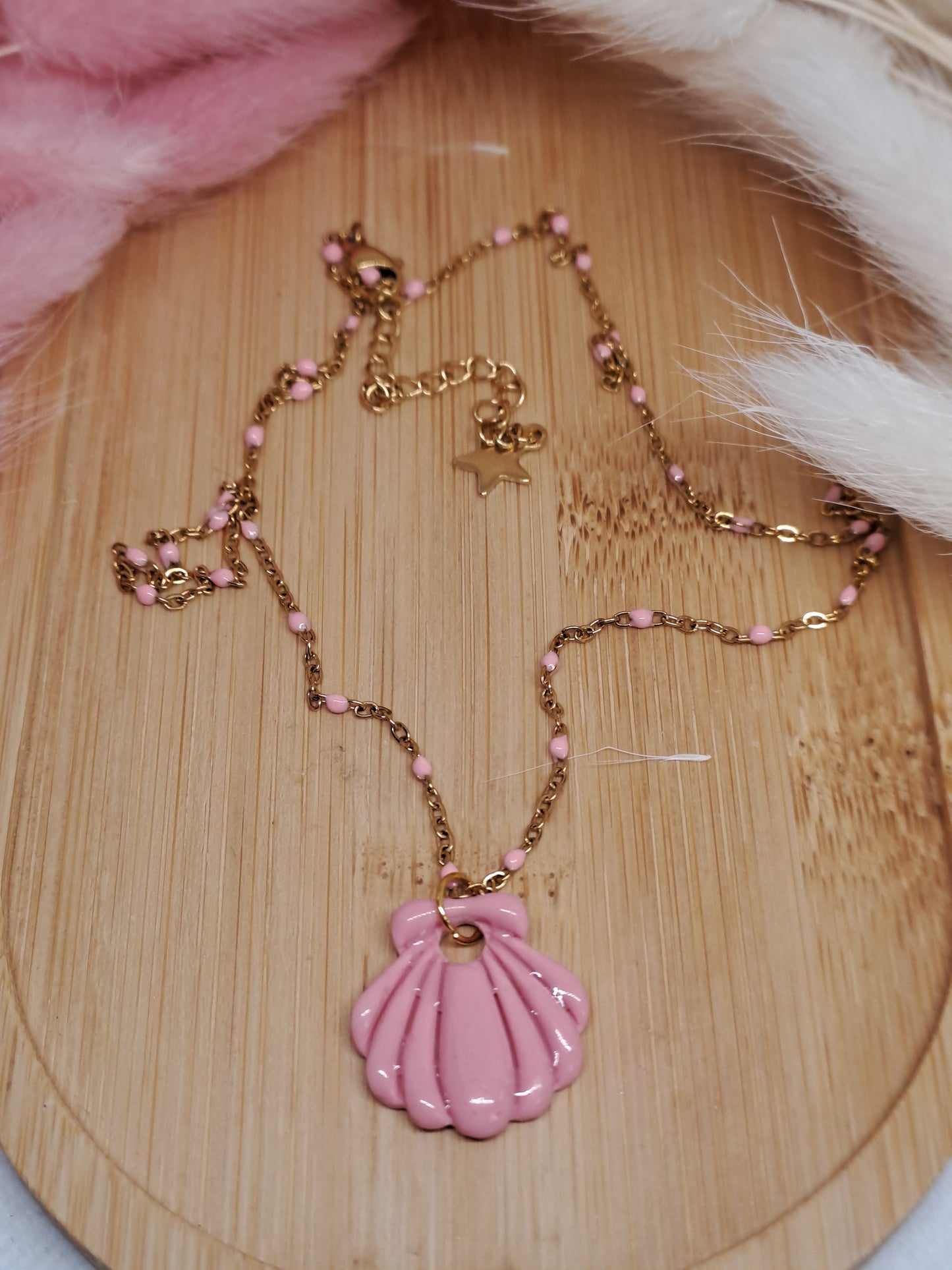 Collier Coquille - rose pâle