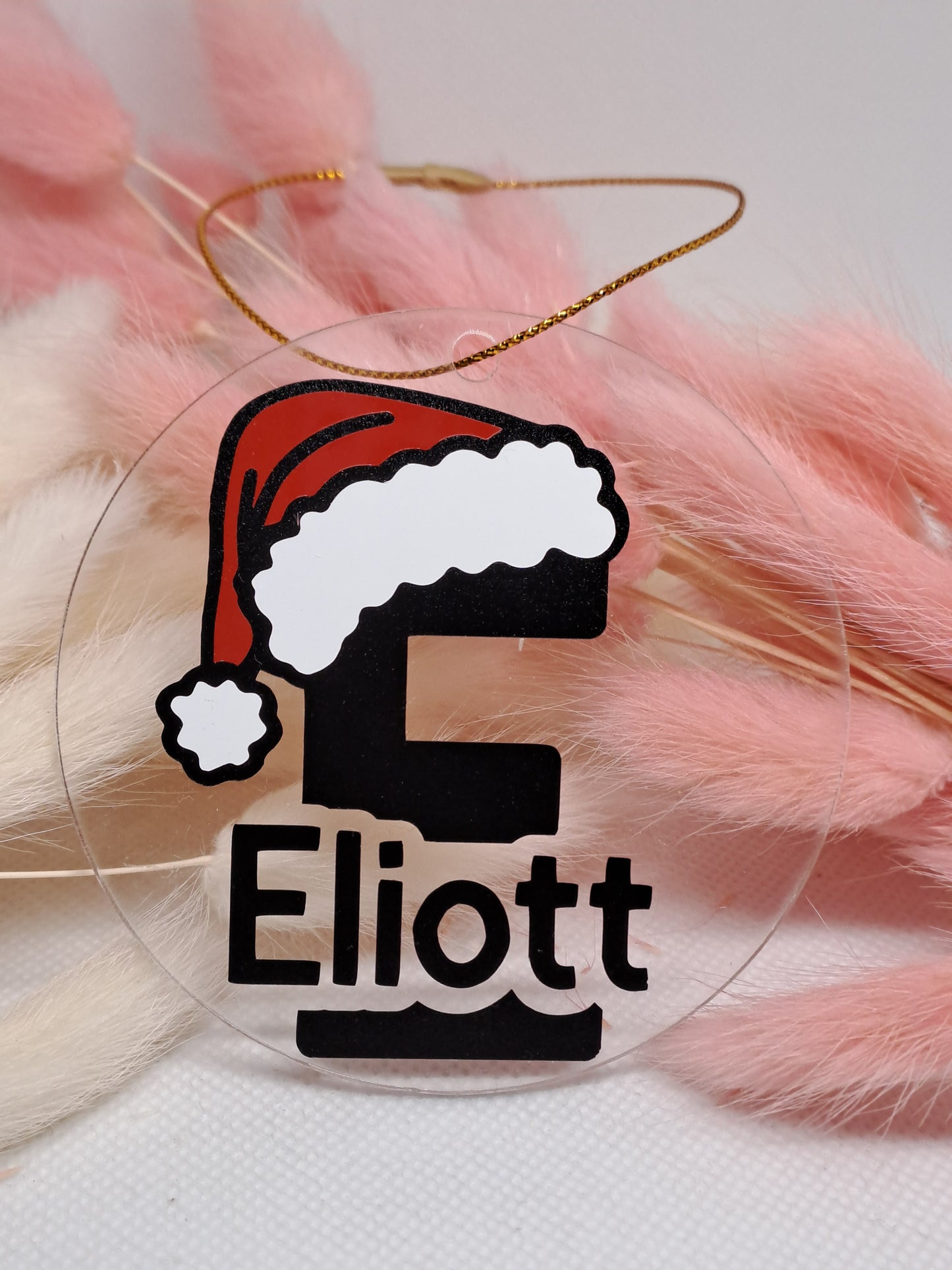 Boule de Noël personnalisée - Prénom & bonnet père Noël