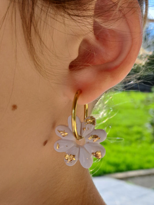 Pampilles Aurora - Blanc & Feuille d'or