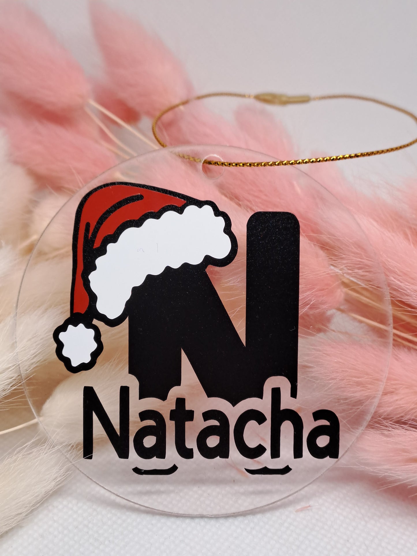 Boule de Noël personnalisée - Prénom & bonnet père Noël