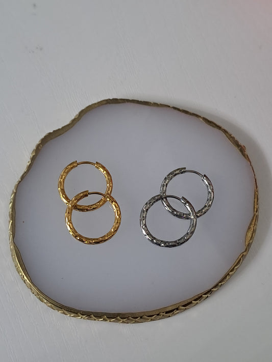 Créoles martelées - 20 mm