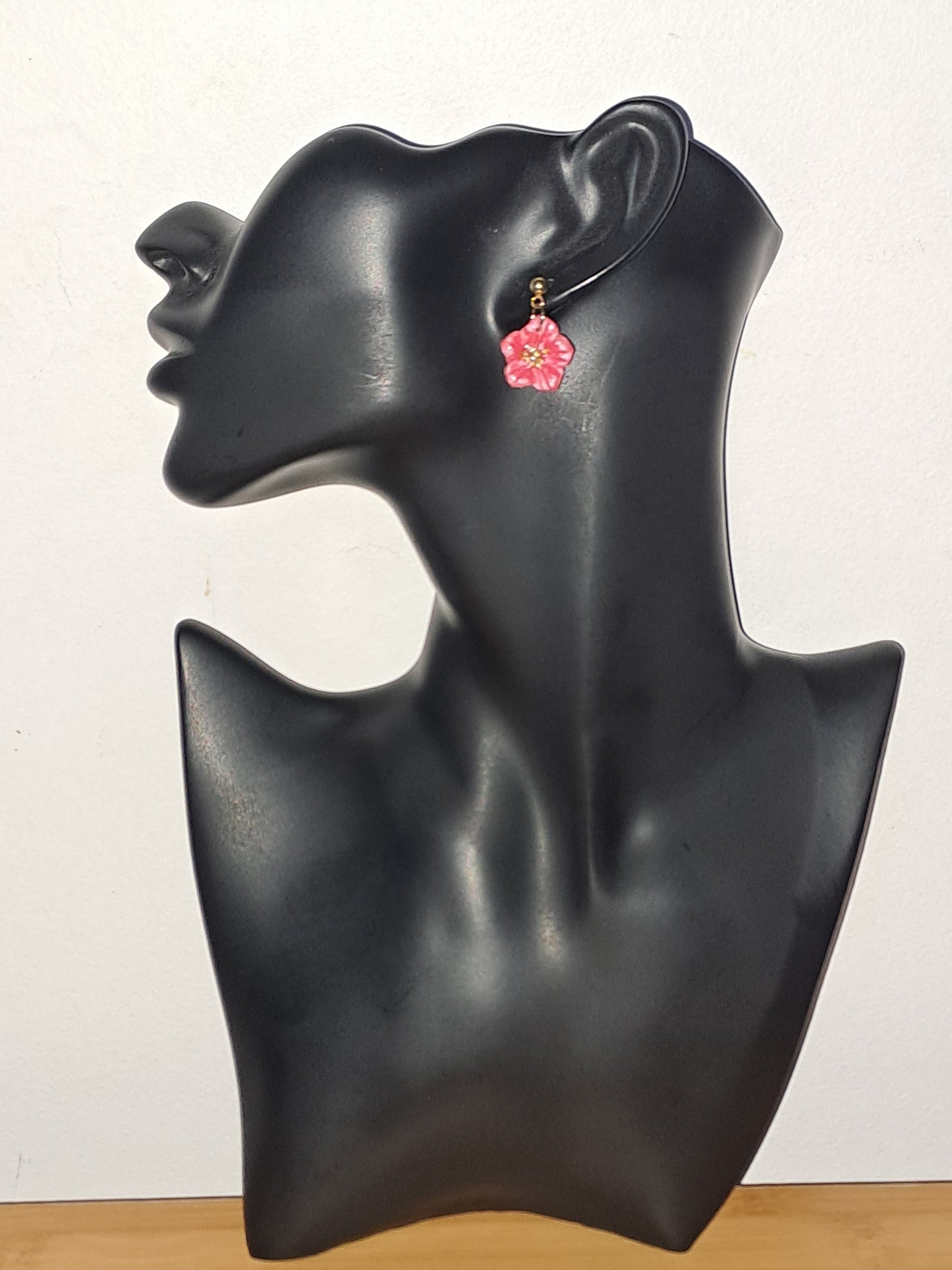 Boucles d’oreilles Éclosion fleuri - corail