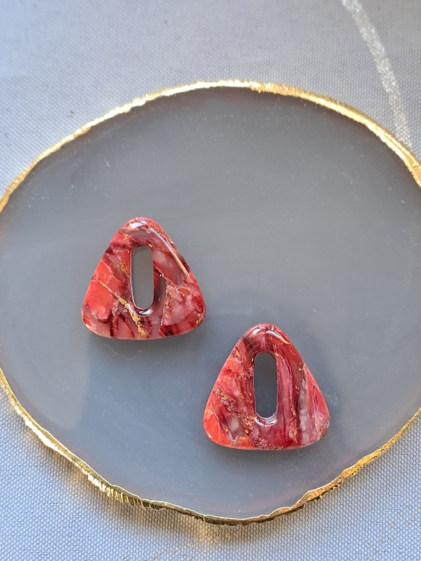 Pampilles Aria - Bordeaux Corail & Feuille d’or