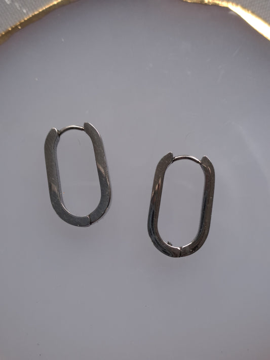 Créoles rectangles - 21 x 11 mm