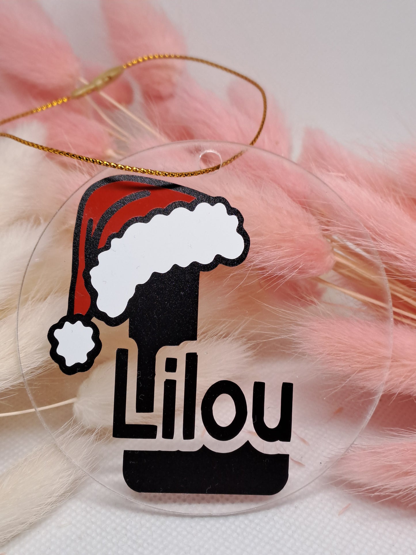 Boule de Noël personnalisée - Prénom & bonnet père Noël