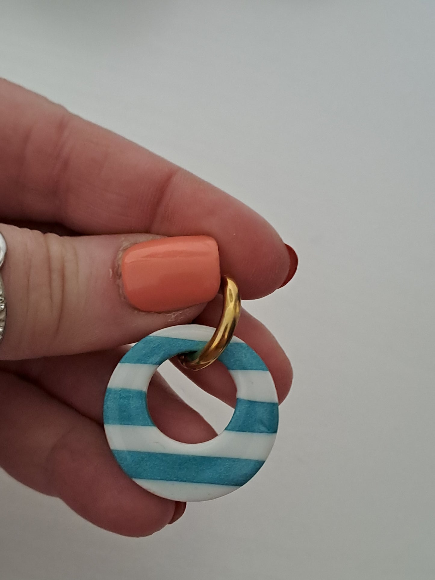 Pampilles Nola - Turquoise & Blanc