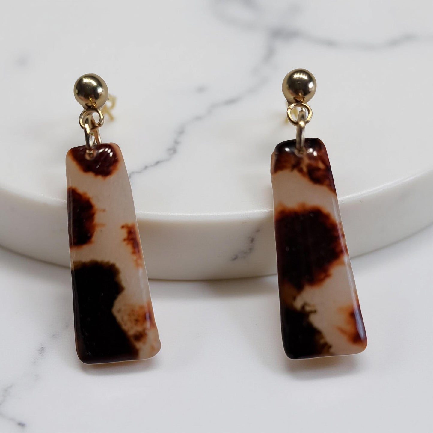 Boucles d’oreilles Alba- Écaille douce