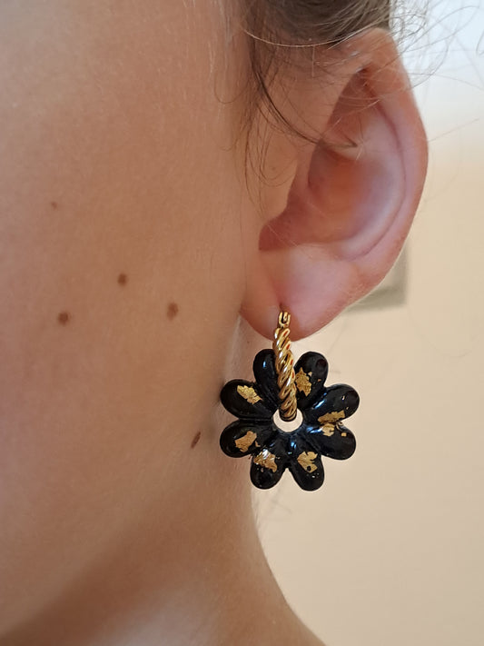 Pampilles Aurora - Noir & Feuille d'or