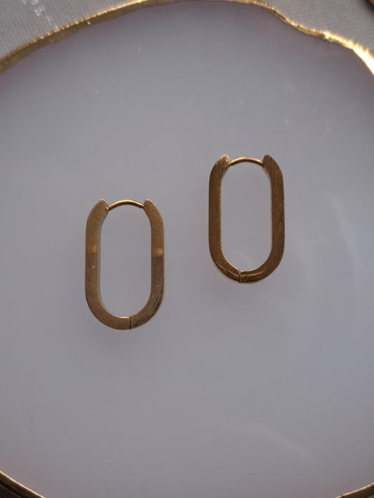 Créoles rectangles - 21 x 11 mm