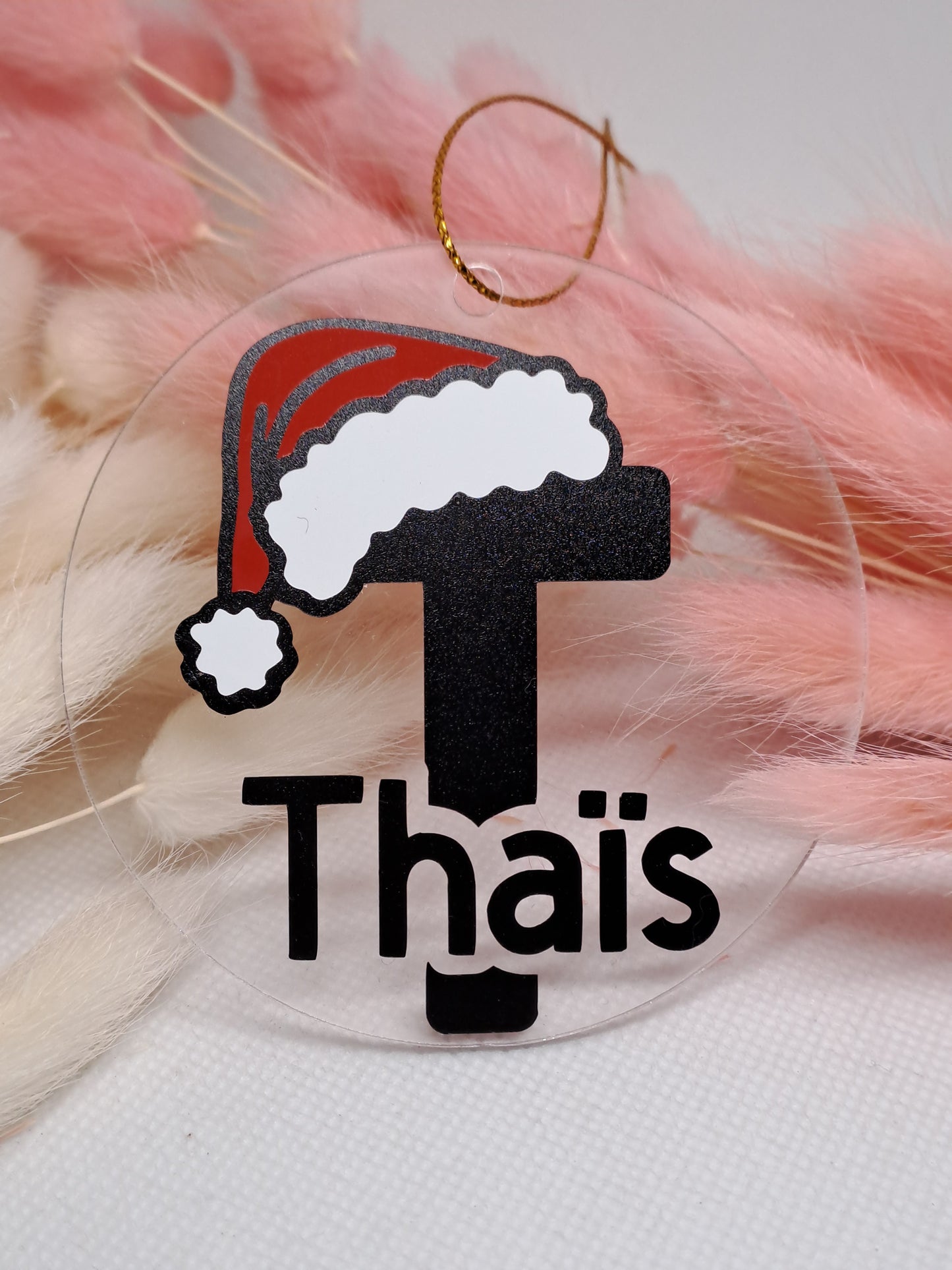 Boule de Noël personnalisée - Prénom & bonnet père Noël