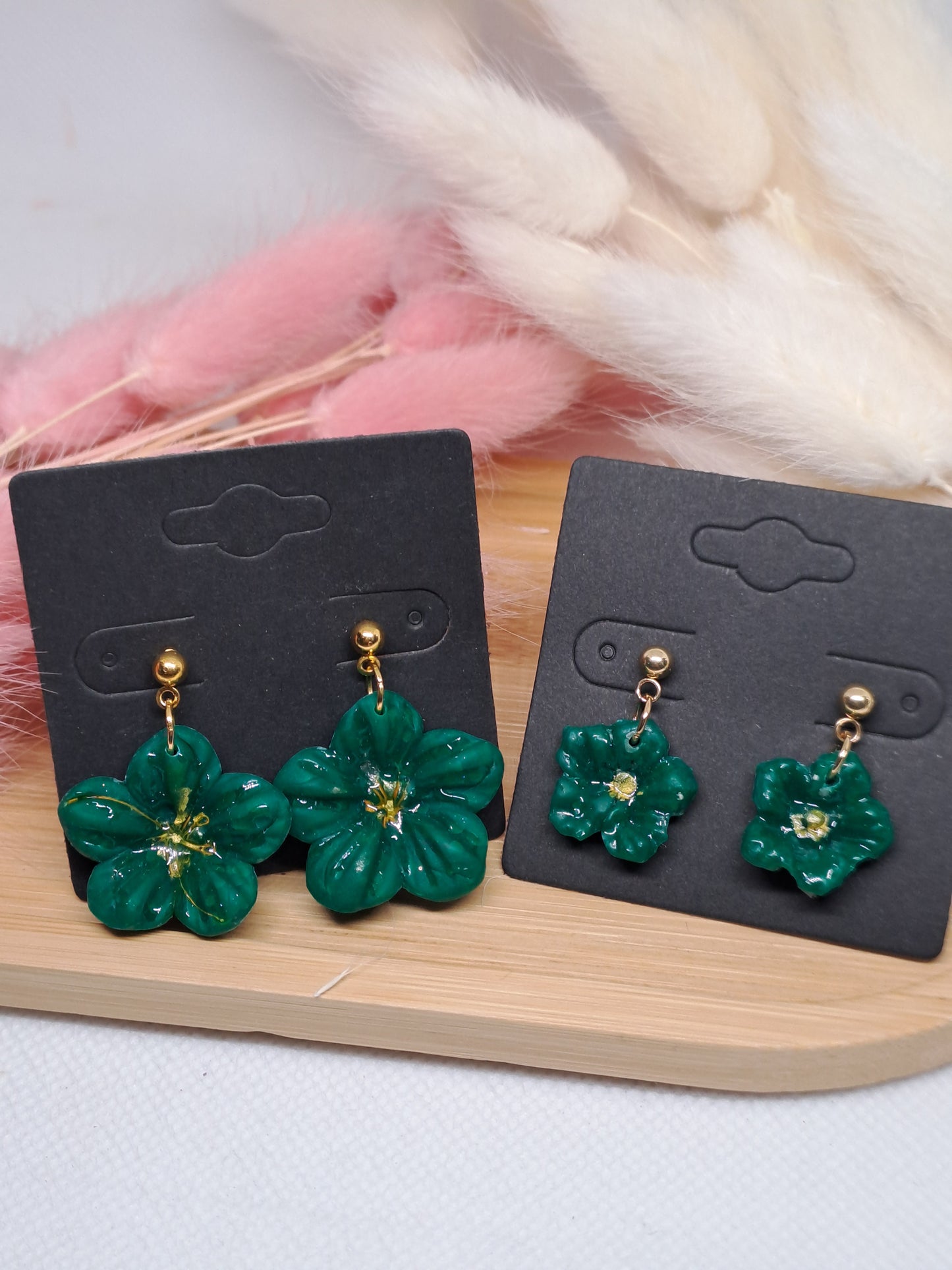 Boucles d’oreilles Éclosion fleuri - vert