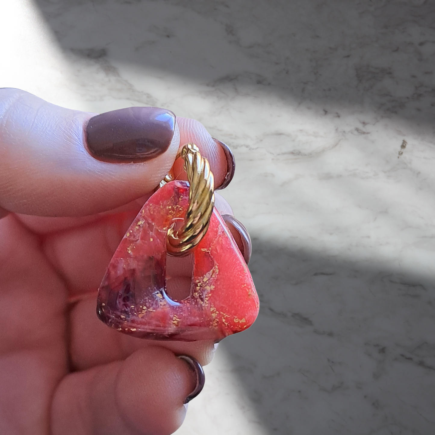 Pampilles Aria - Bordeaux Corail & Feuille d’or