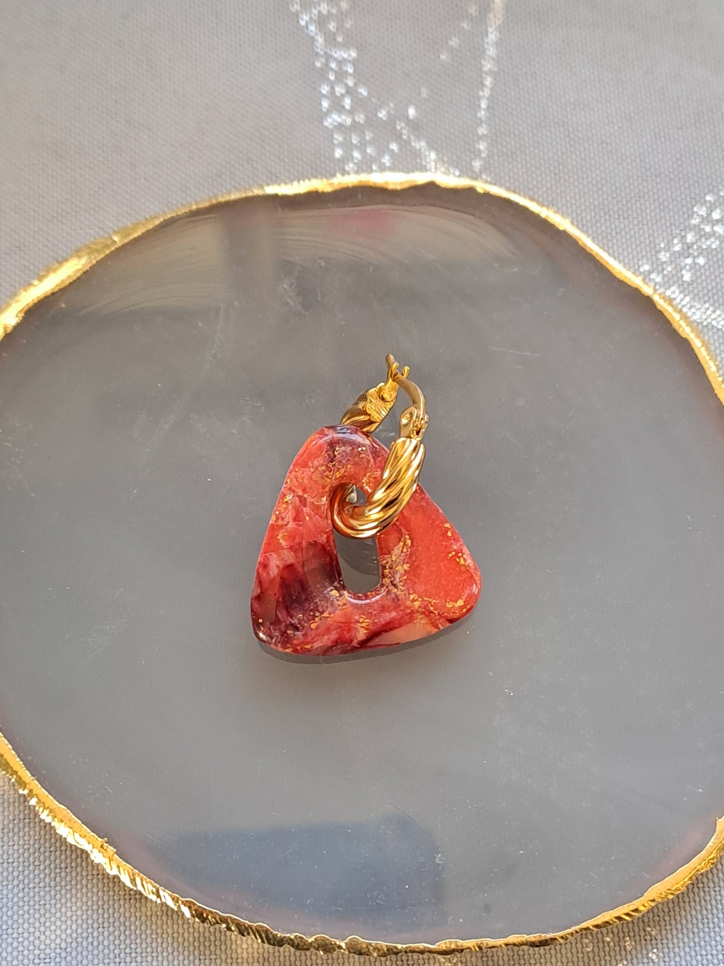 Pampilles Aria - Bordeaux Corail & Feuille d’or