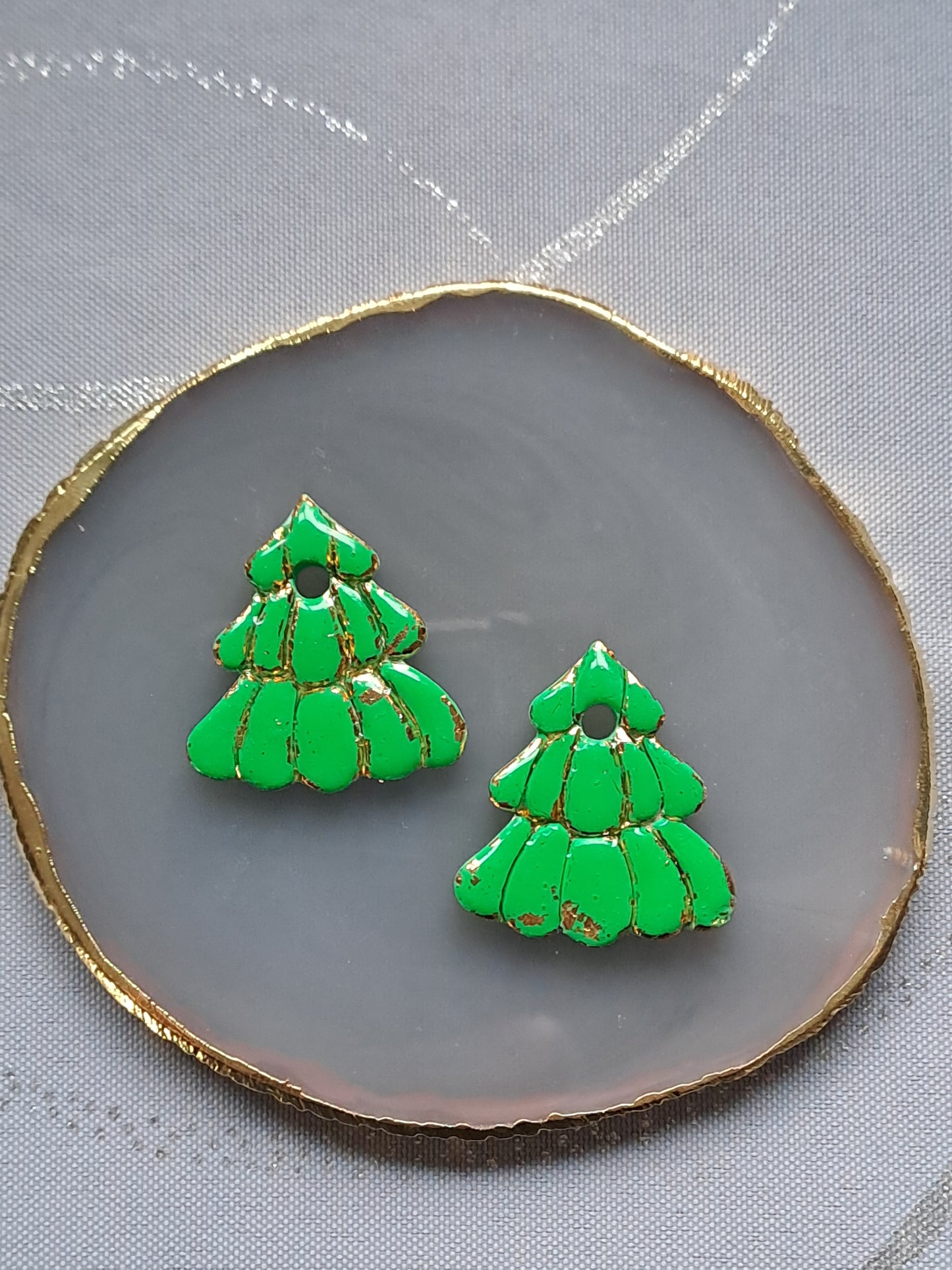 Pampilles Sapin - Vert & Feuille d'or