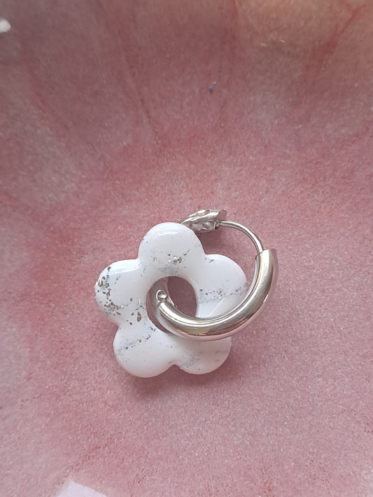 Pampilles Flora - Blanc & Argent marbré