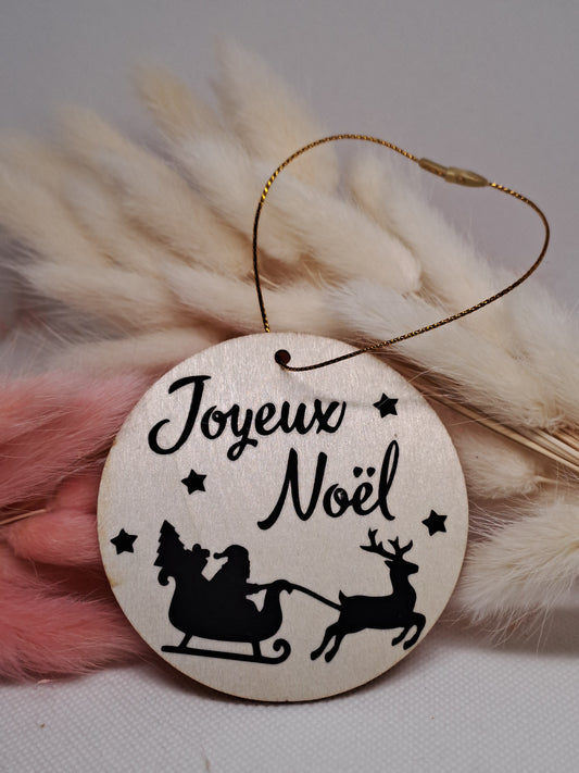 Boule de Noël en bois - Joyeux Noël
