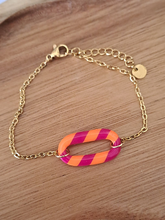 Bracelet Ovelia - Fushia & Orange