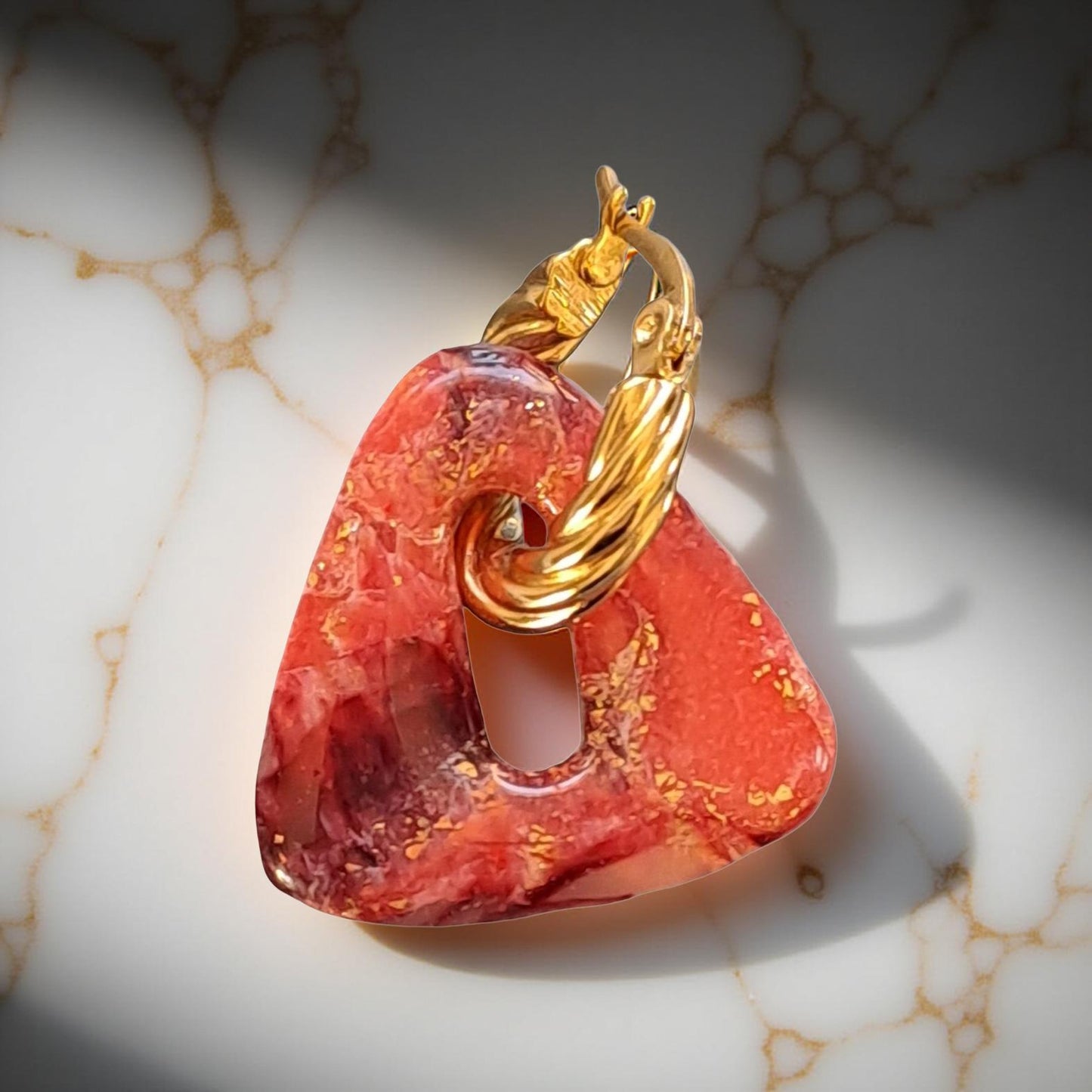 Pampilles Aria - Bordeaux Corail & Feuille d’or