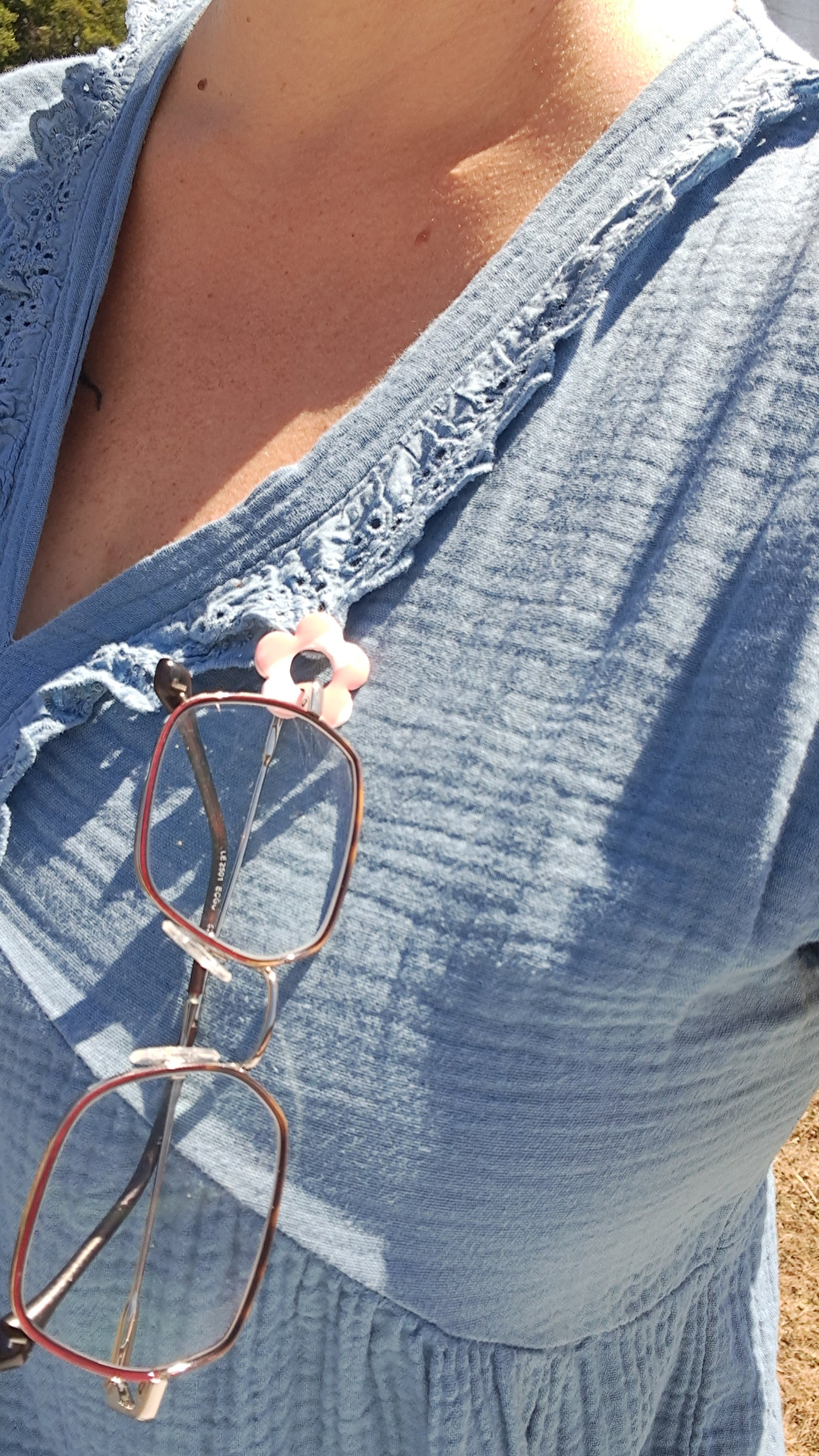 Pin’s Porte-lunettes - Blanc & Corail