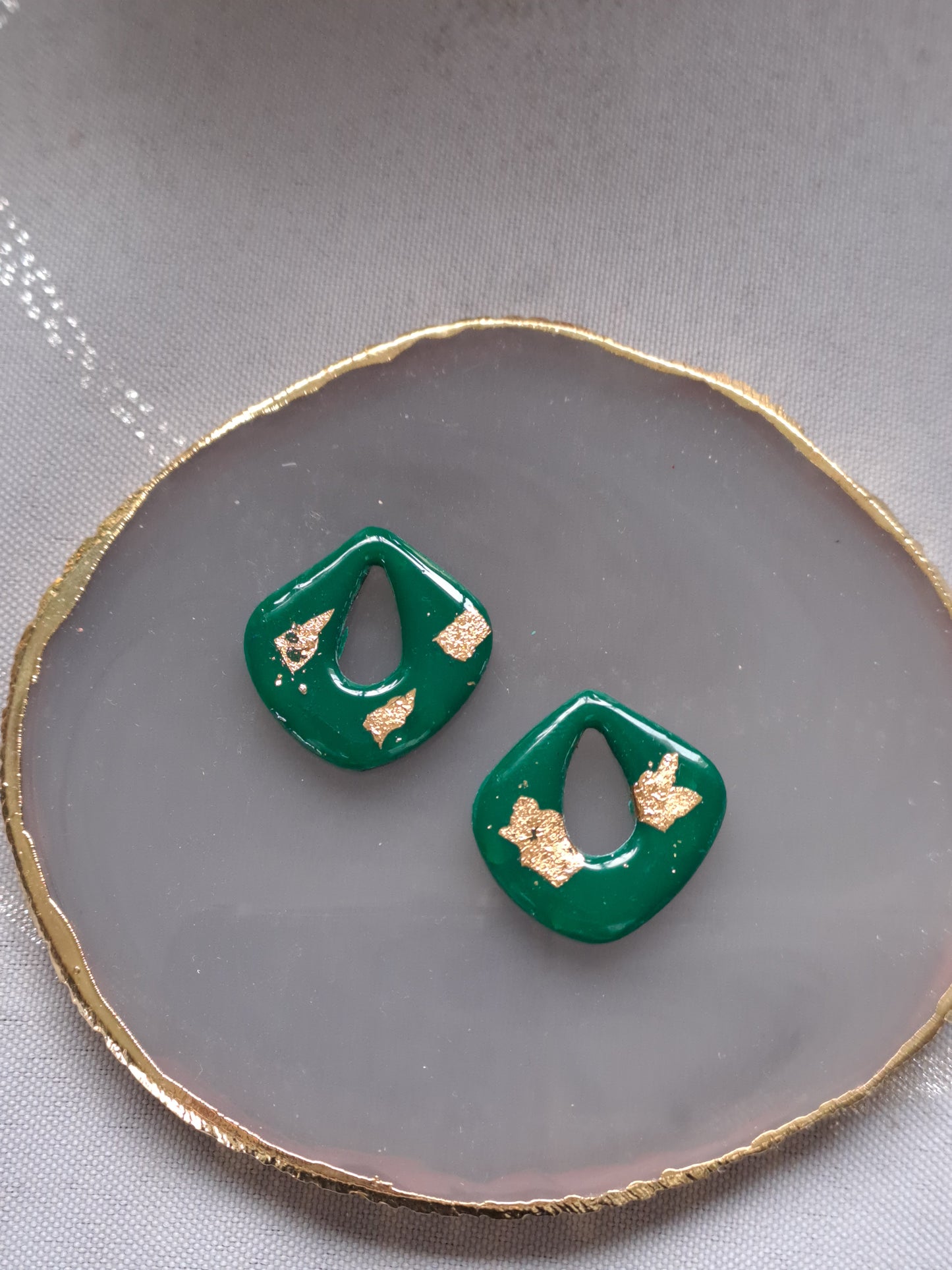 Pampilles Nora - Vert & Feuille d’or