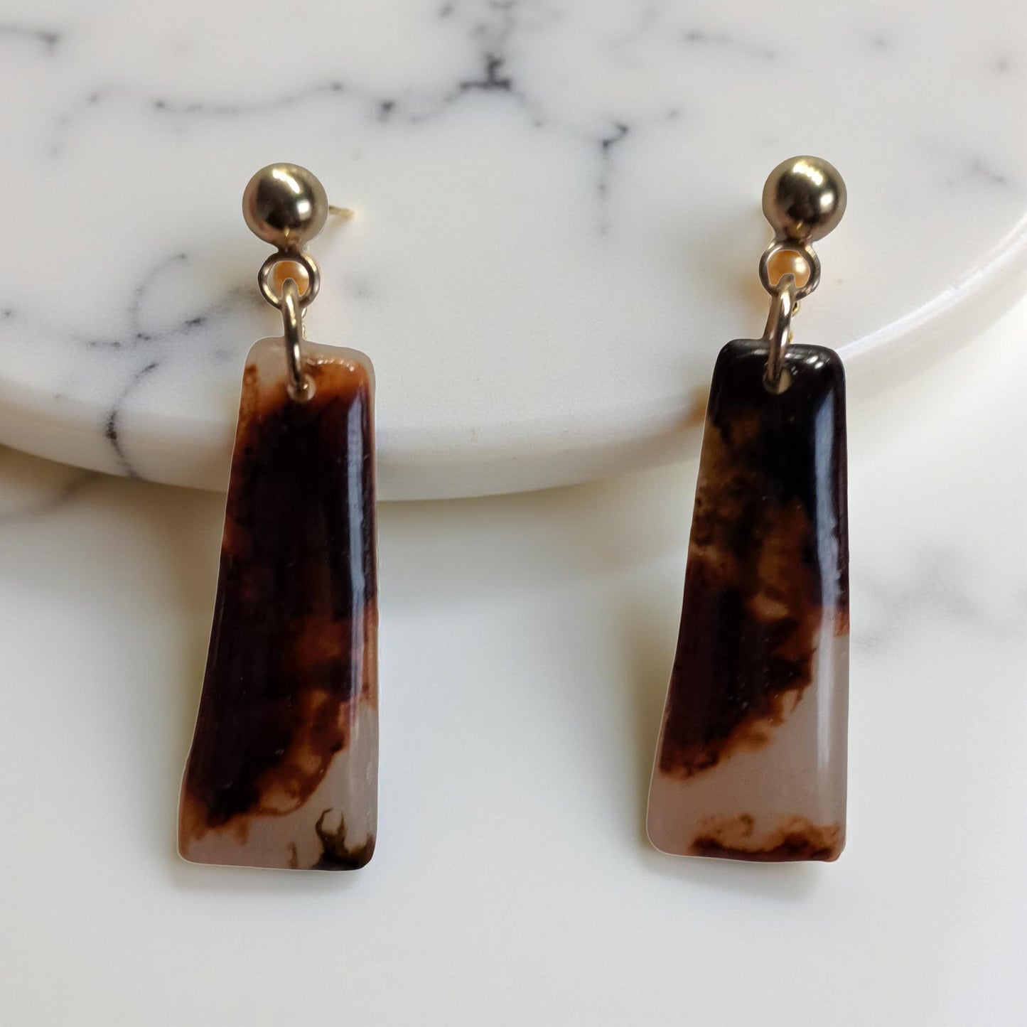 Boucles d’oreilles Alba- Écaille douce